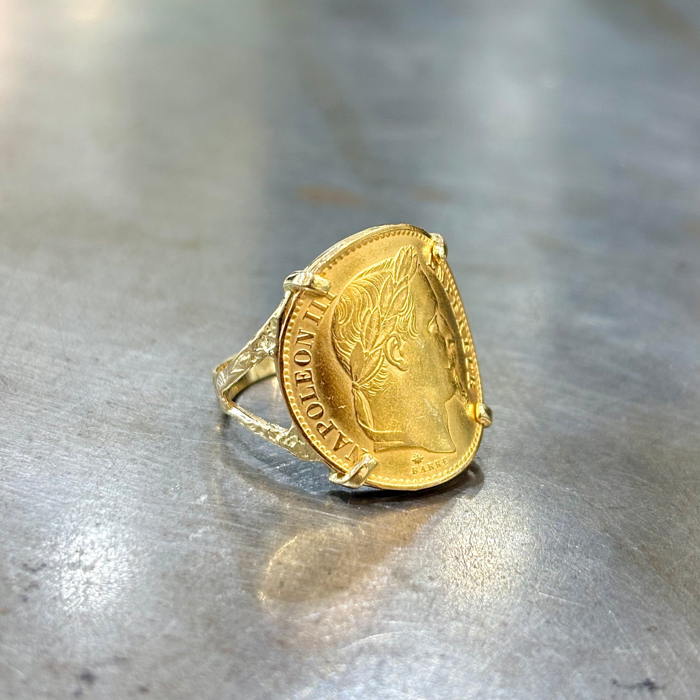 Bague Pièce - Or Jaune 750 & Pièce Or 20 Francs Napoléon