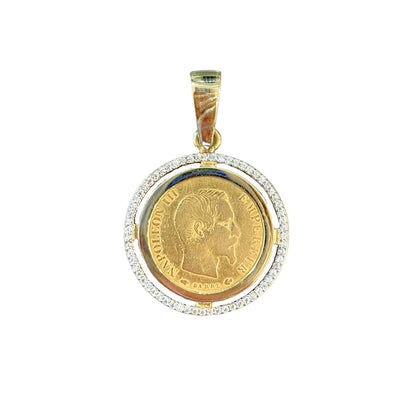 Pendentif Pièce - Or Jaune 750 & Pièce 10 Francs Napoléon