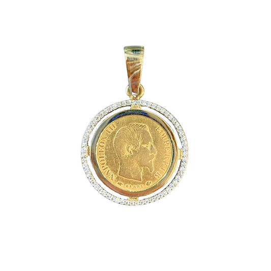 Pendentif Pièce - Or Jaune 750 & Pièce 10 Francs Napoléon