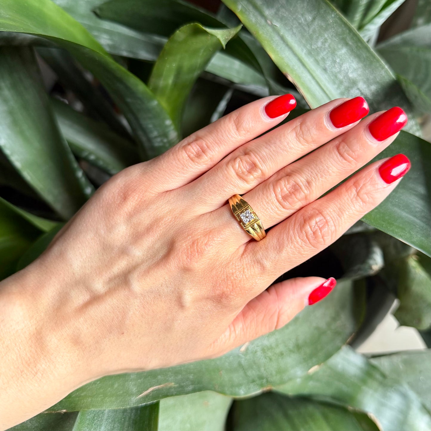 Bague Jonc - Or Jaune 916 & Diamants
