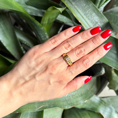 Bague Jonc - Or Jaune 916 & Diamants