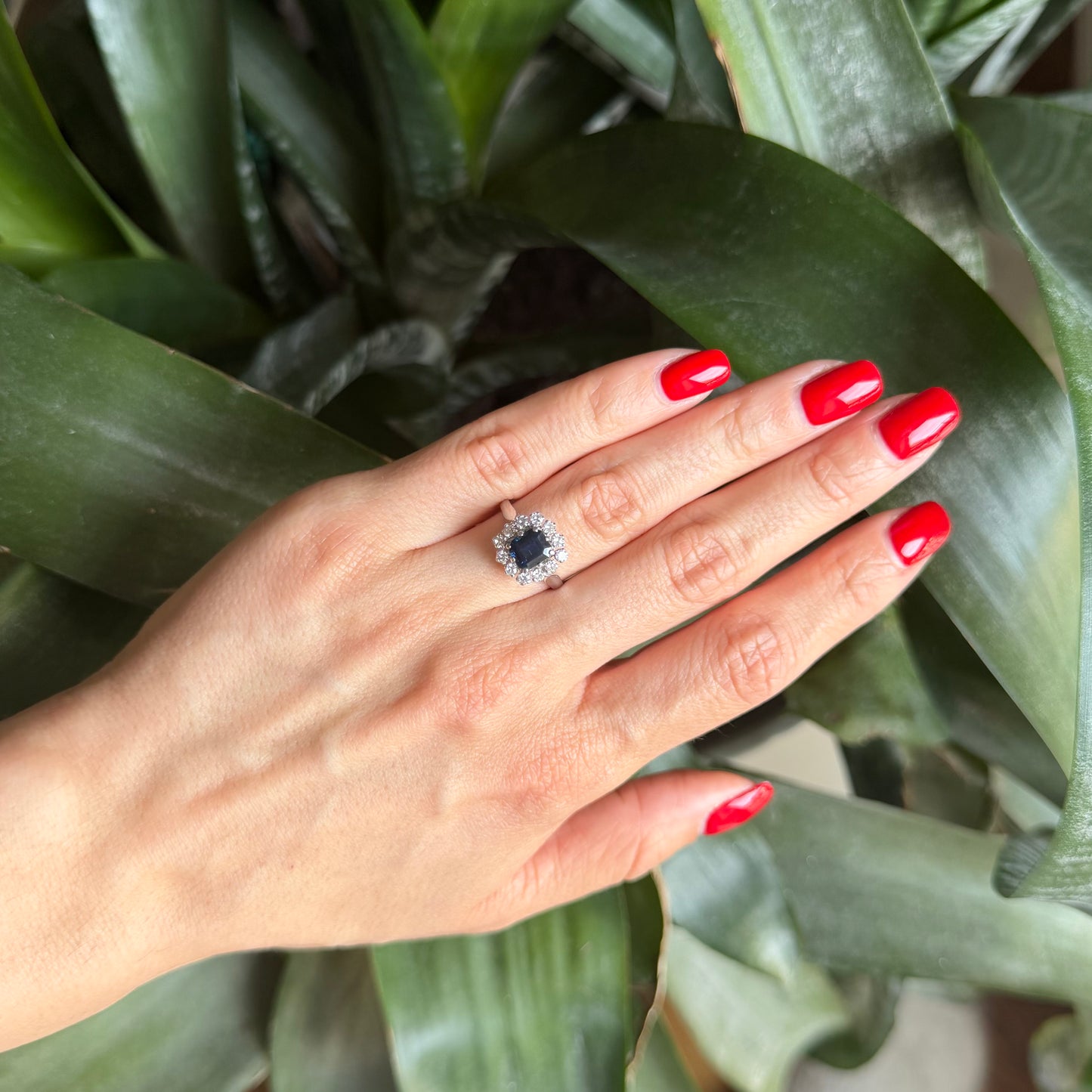 Bague Marguerite - Or Blanc 750 Saphir & Diamants