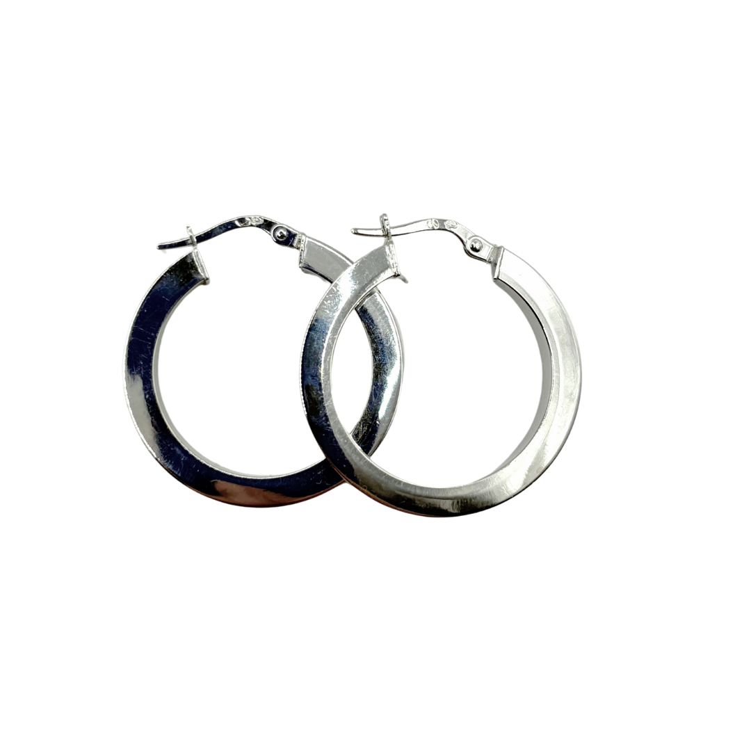 Boucles D'oreilles Créoles - Or Blanc 750