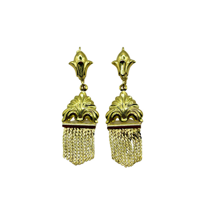 Boucles D'oreilles Fleurs De Lys Vintage - Or Jaune 750