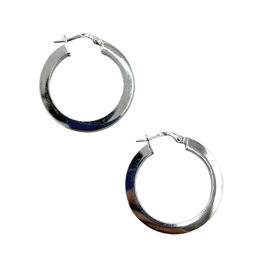 Boucles D'oreilles Créoles - Or Blanc 750