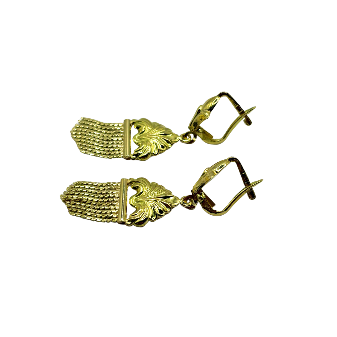 Boucles D'oreilles Fleurs De Lys Vintage - Or Jaune 750