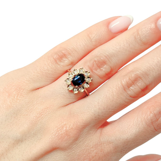 Bague Marguerite - Or Jaune 750 Saphir & Diamants