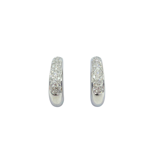 Boucles d'oreilles créoles en or blanc 18 carats pour femme, Or blanc Boucles d'oreilles créoles en or blanc 18 carats pour femme, Or blanc