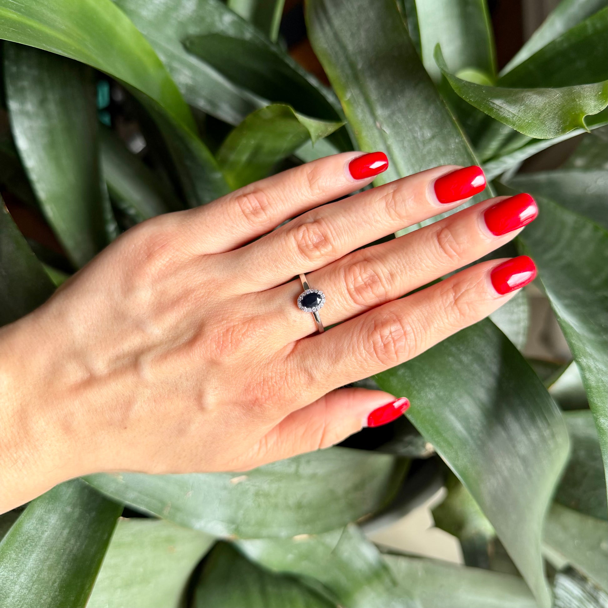 Bague Marguerite - Or Blanc 750 Saphir & Diamants