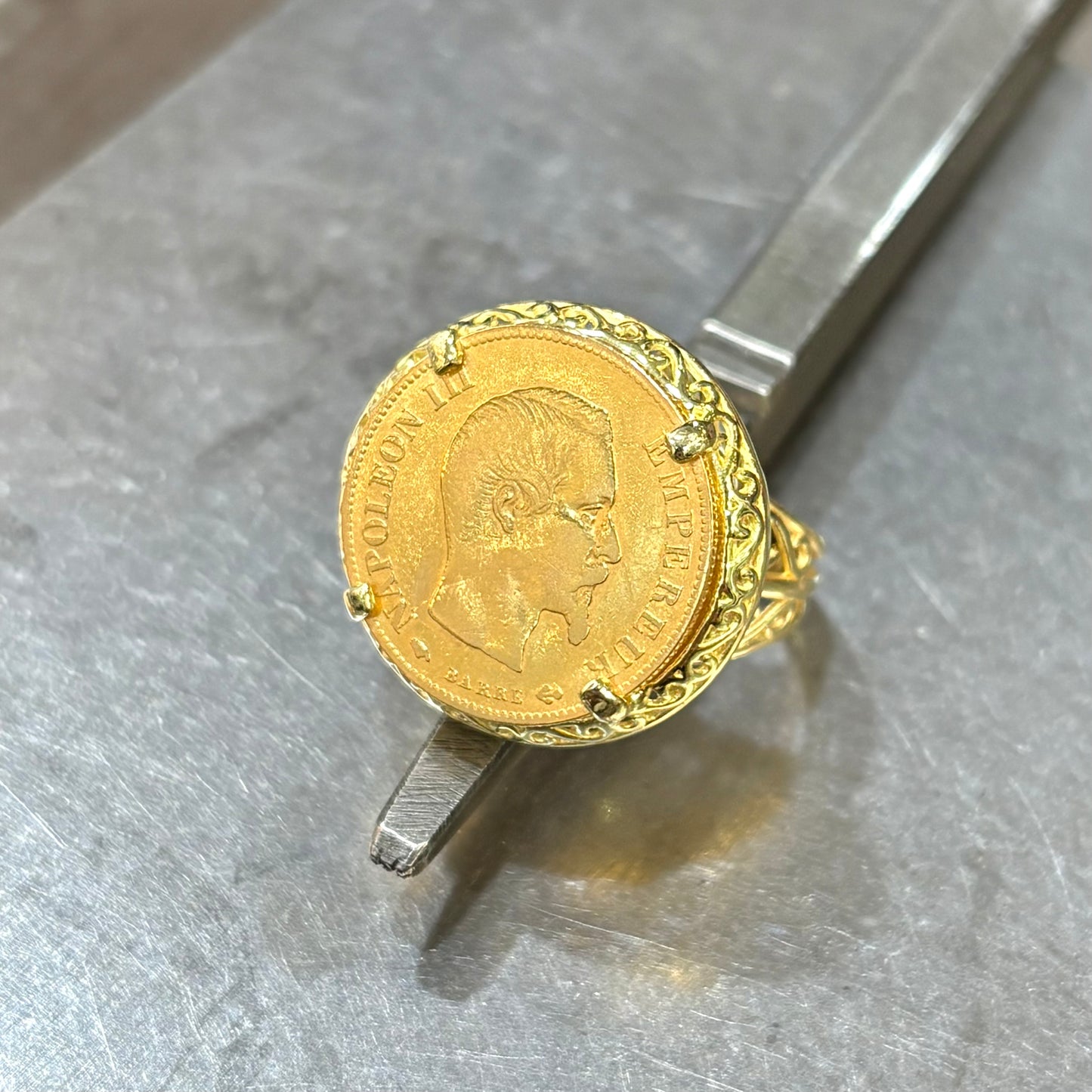 Bague Pièce - Or Jaune 750 & Pièce 10 Francs Napoléon