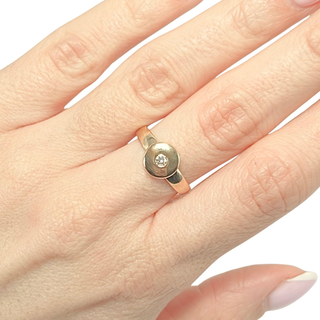 Bague Solitaire - Or Jaune 750 & Diamant