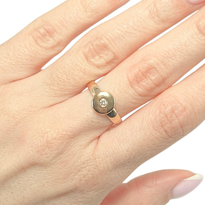 Bague Solitaire - Or Jaune 750 & Diamant