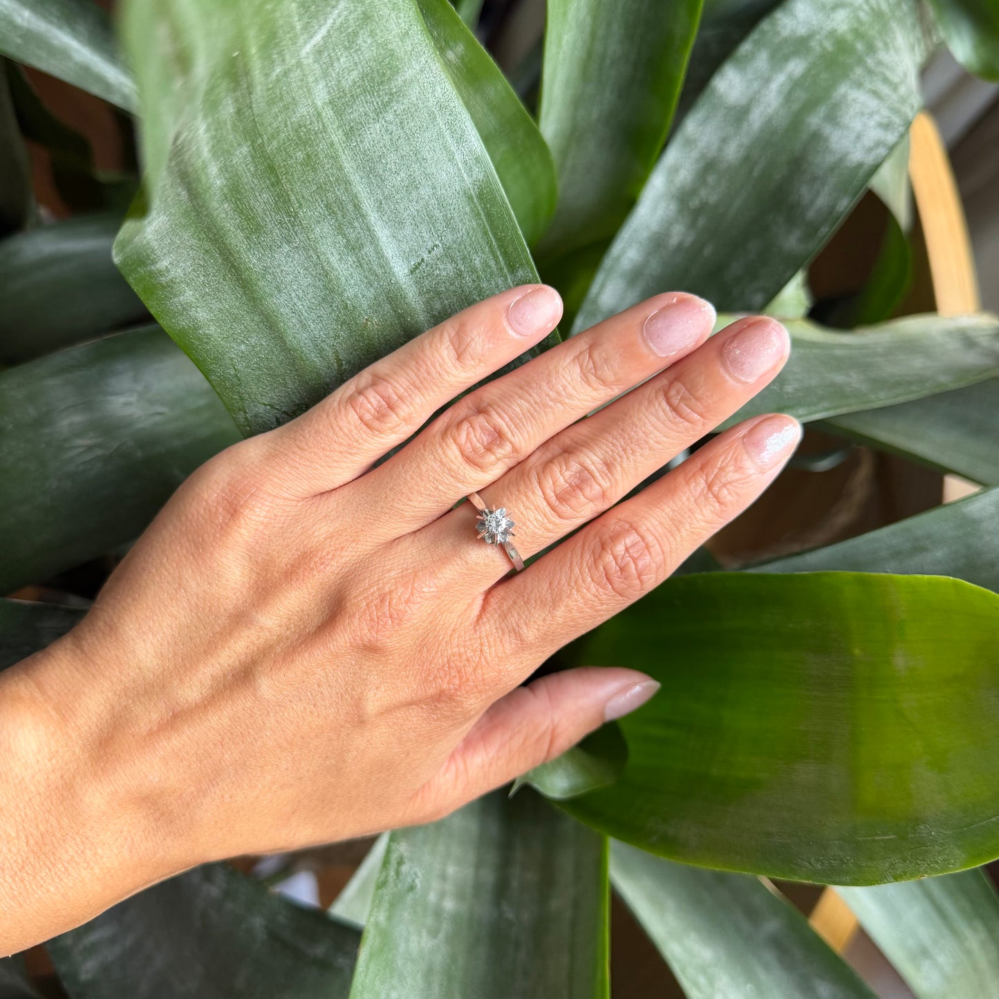 Bague Solitaire Vintage - Or Blanc 750 & Diamant