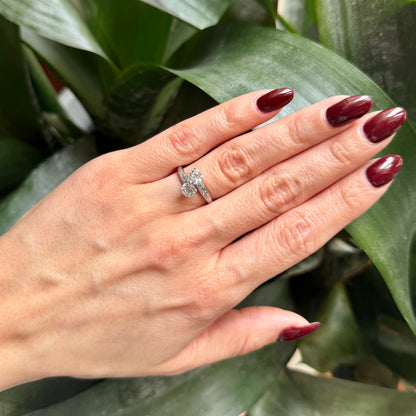 Bague Solitaire Vintage - Or Blanc 750 & Diamants