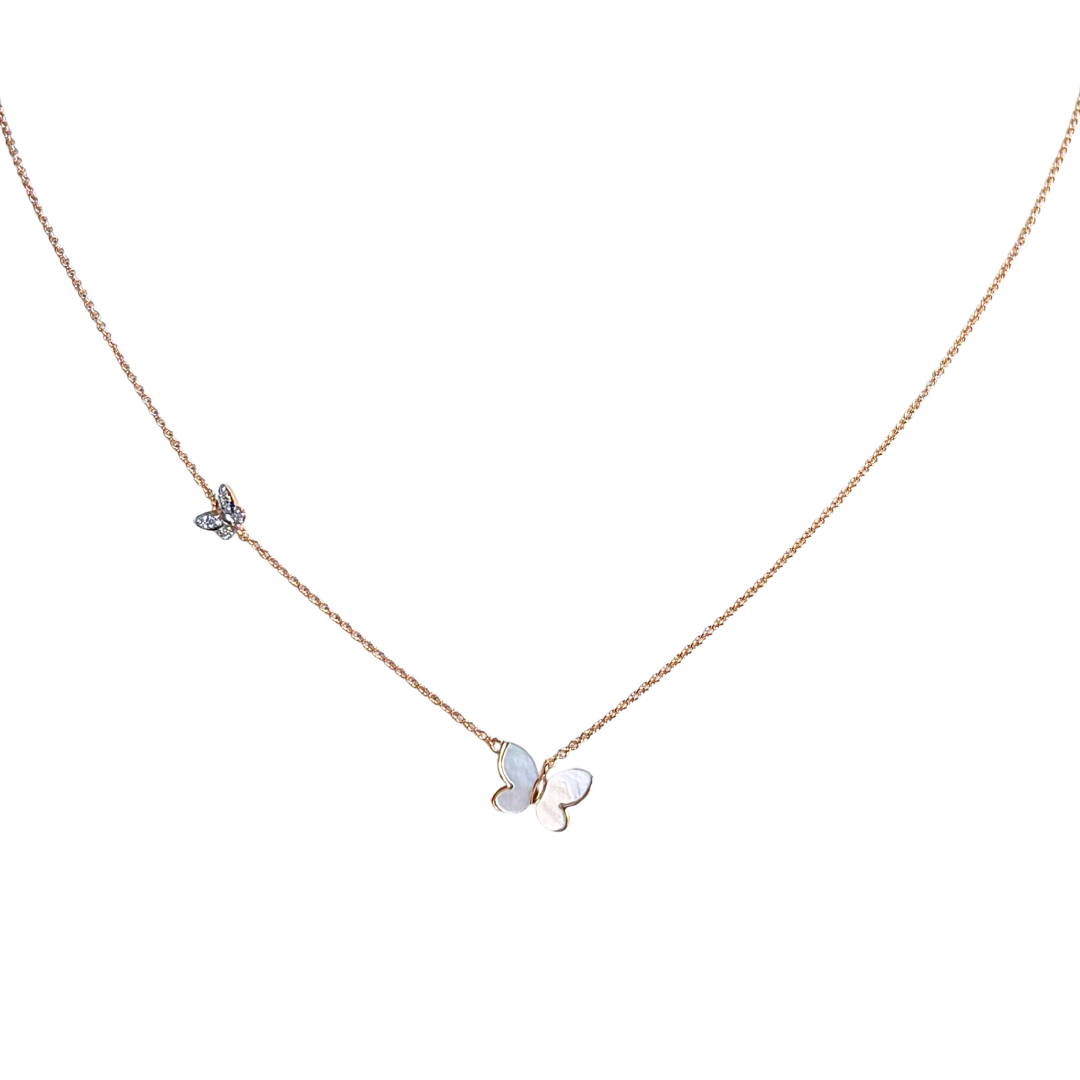 Collier Papillon - Or Jaune 750 & Nacre