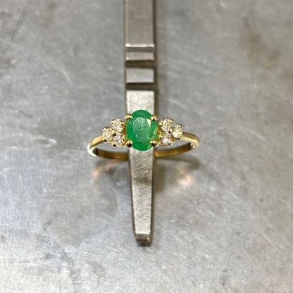 Bague Nausicaä Mini - Or Jaune 750 Émeraude & Diamants