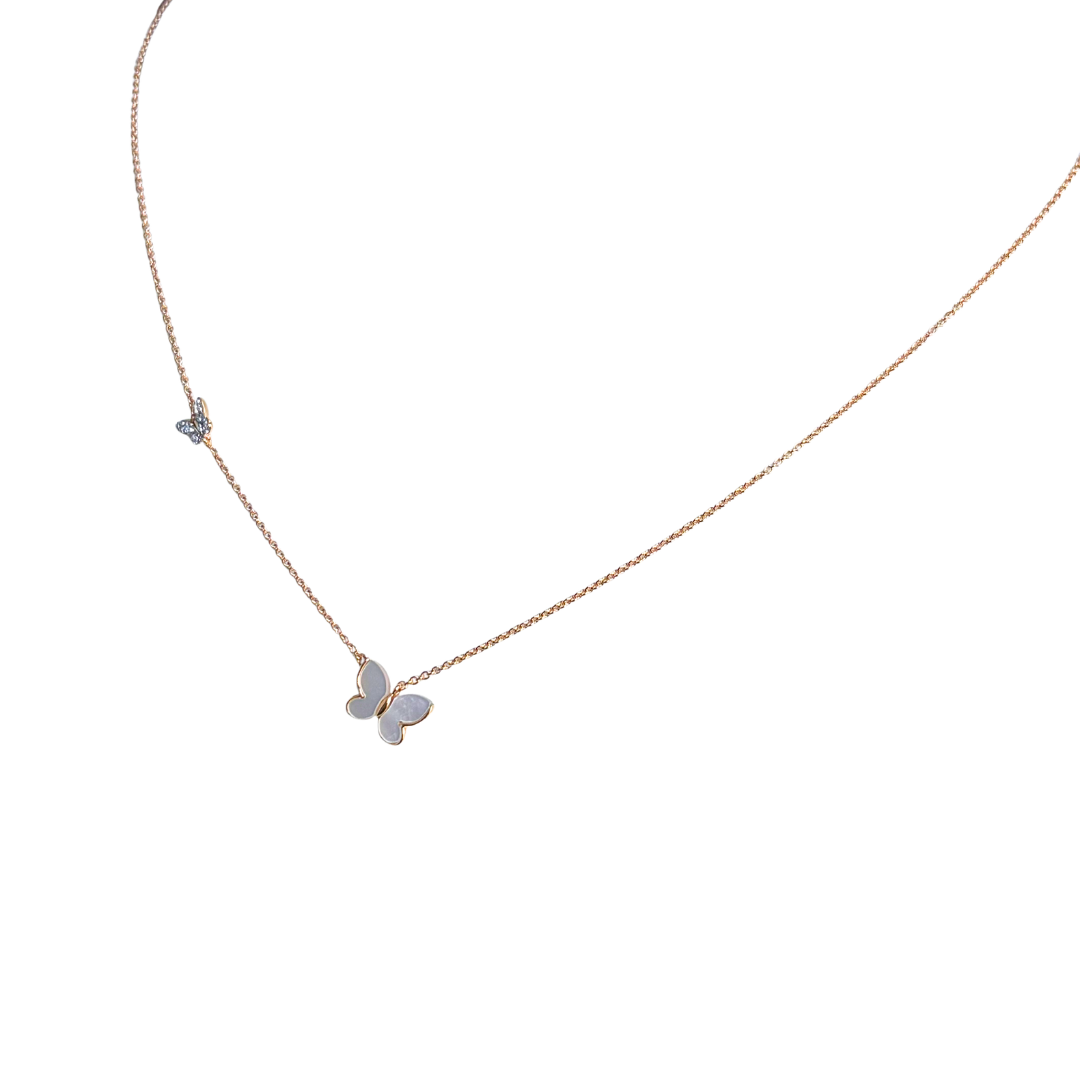 Collier Papillon - Or Jaune 750 & Nacre