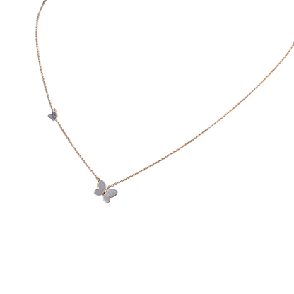 Collier Papillon - Or Jaune 750 & Nacre