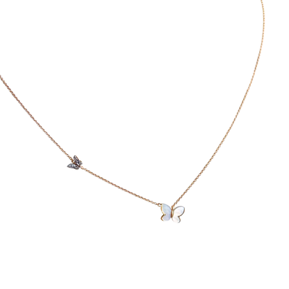 Collier Papillon - Or Jaune 750 & Nacre