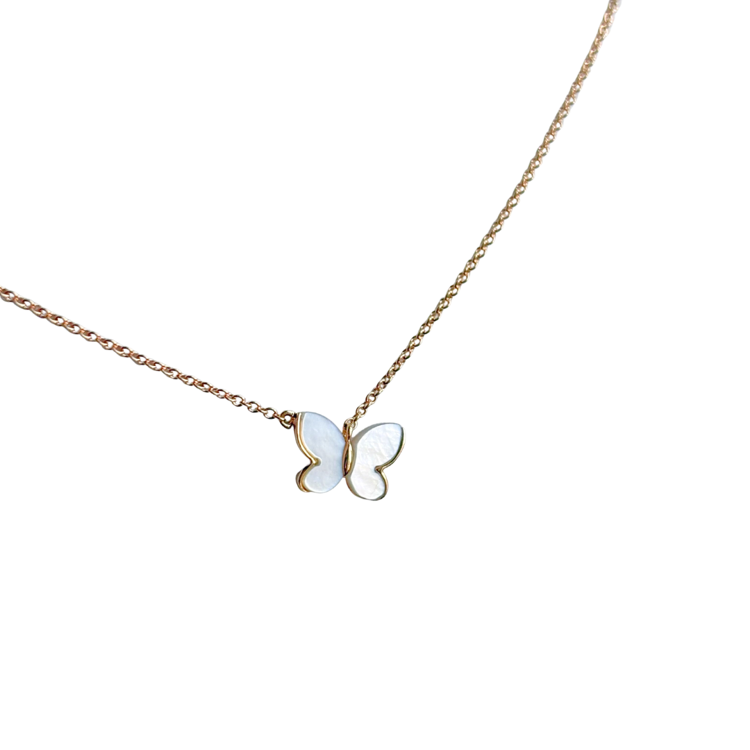 Collier Papillon - Or Jaune 750 & Nacre