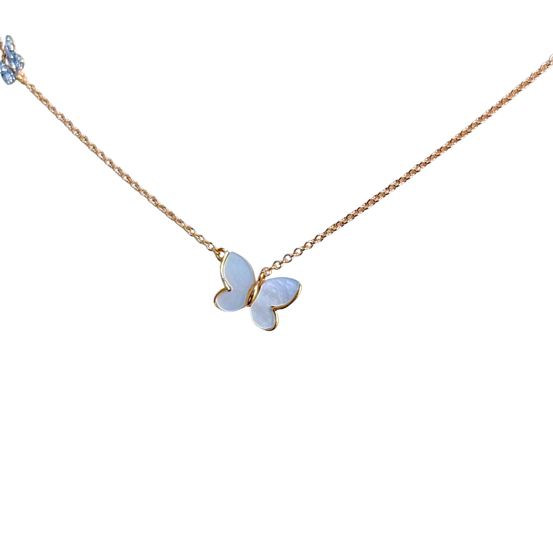 Collier Papillon - Or Jaune 750 & Nacre