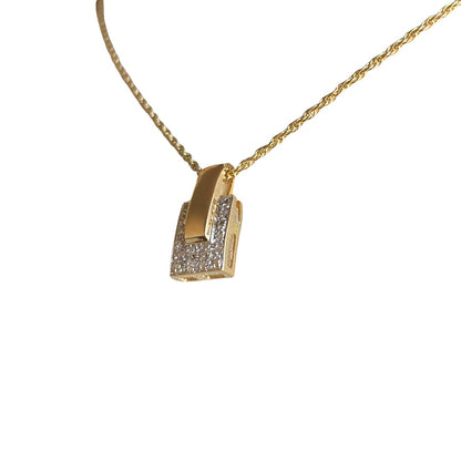 Collier Cubique - or Jaune 750 & Diamants