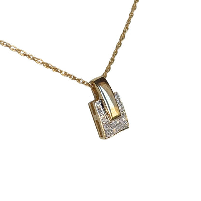 Collier Cubique - or Jaune 750 & Diamants