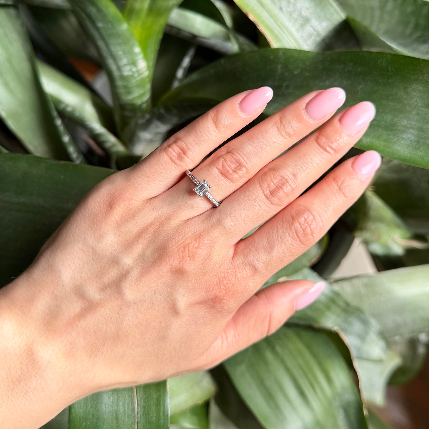 Bague Solitaire - Or Blanc 750 & Diamants