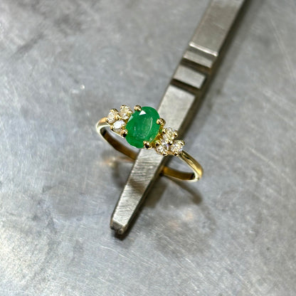 Bague Nausicaä Mini - Or Jaune 750 Émeraude & Diamants