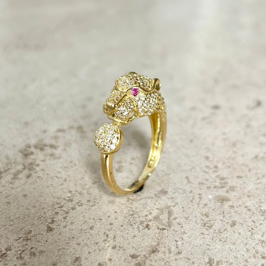 Bague Panthère - Or Jaune 750 & Zircons