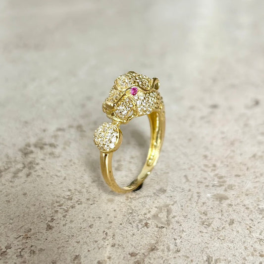Bague Panthère - Or Jaune 750 & Zircons