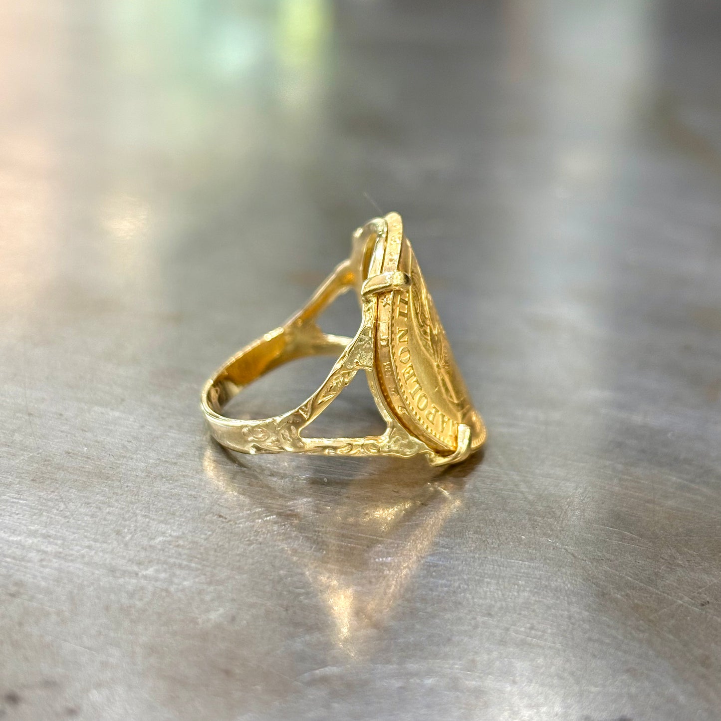 Bague Pièce - Or Jaune 750 & Pièce Or 20 Francs Napoléon