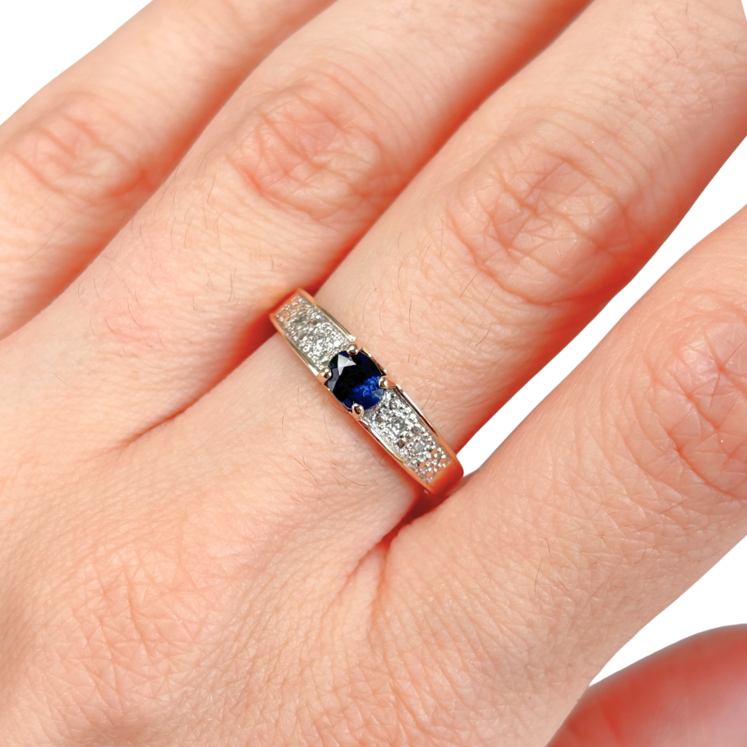 Bague Jonc - Or Jaune 750 & Saphir