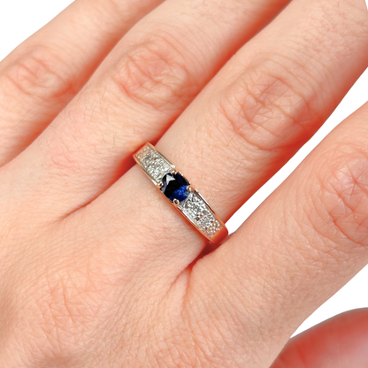 Bague Jonc - Or Jaune 750 & Saphir