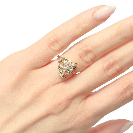 Bague Vintage Art Déco - Or Jaune 750 & Diamants