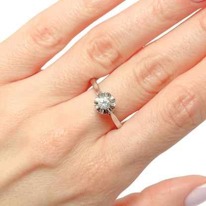 Bague Solitaire Vintage - Or Blanc 750 & Diamant