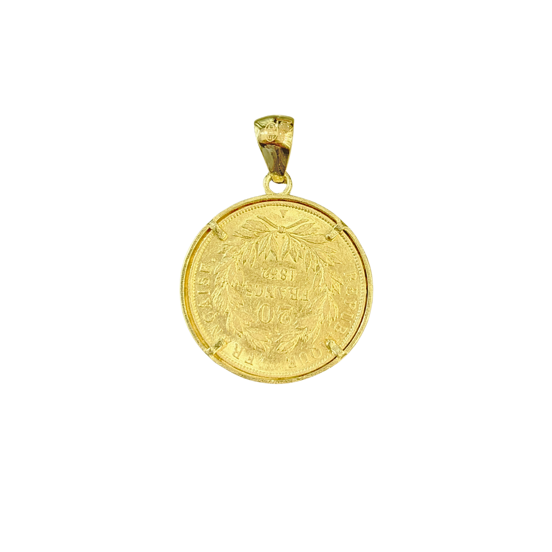Pendentif Pièce - Or Jaune 750 & Pièce 20 Francs Napoléon