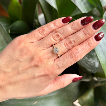 Bague Solitaire - Or Jaune 750 & Diamants