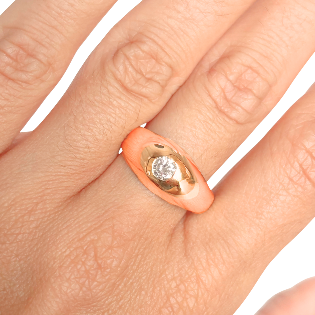 Bague Jonc - Or Jaune 750 & Diamant