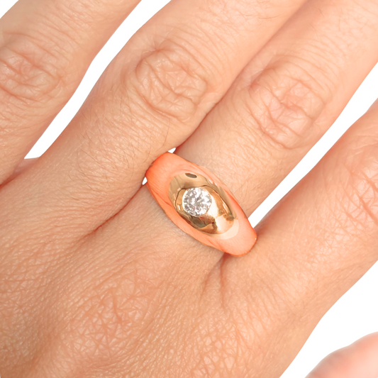 Bague Jonc - Or Jaune 750 & Diamant