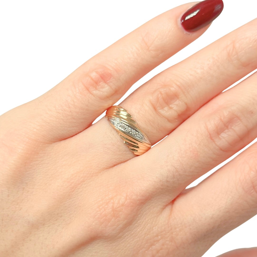 Bague Jonc - Or Jaune 750 & Diamants