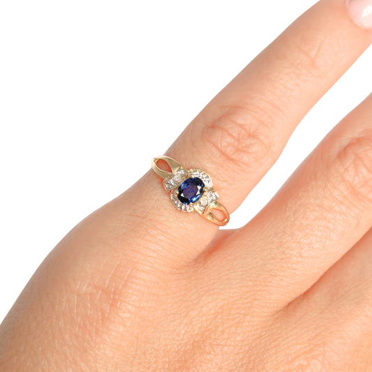 Bague Entourage - Or Jaune 750 & Saphir