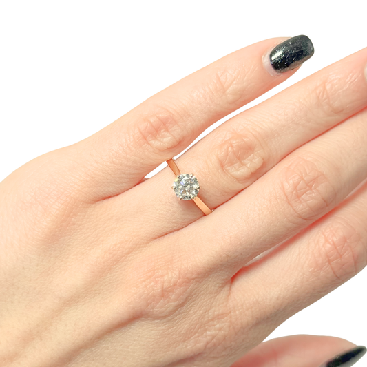 Bague Solitaire - Or Jaune 750 & Diamant
