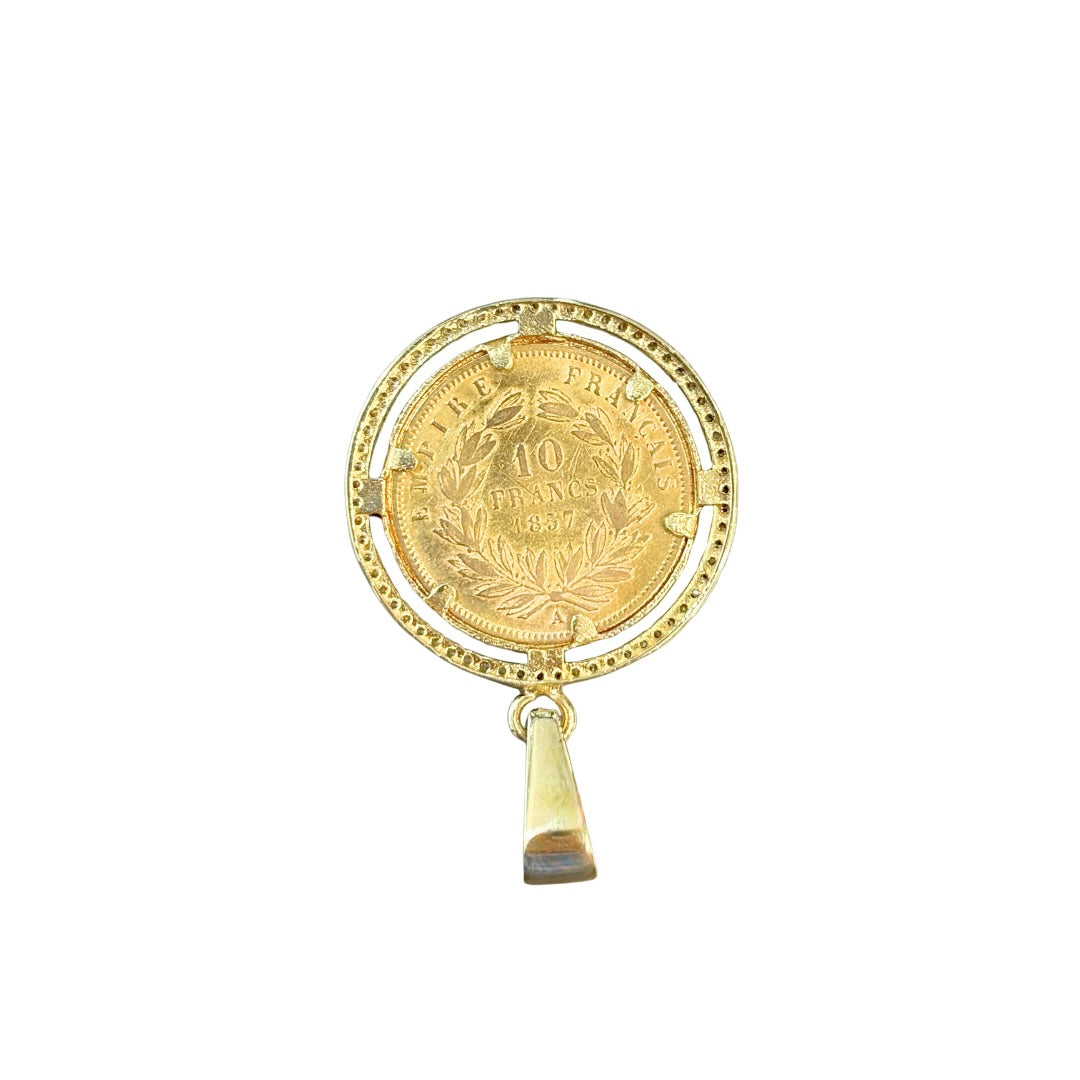 Pendentif Pièce - Or Jaune 750 & Pièce 10 Francs Napoléon