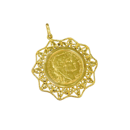 Pendentif Pièce - Or Jaune 750 & Pièce 20 Francs Marianne Coq