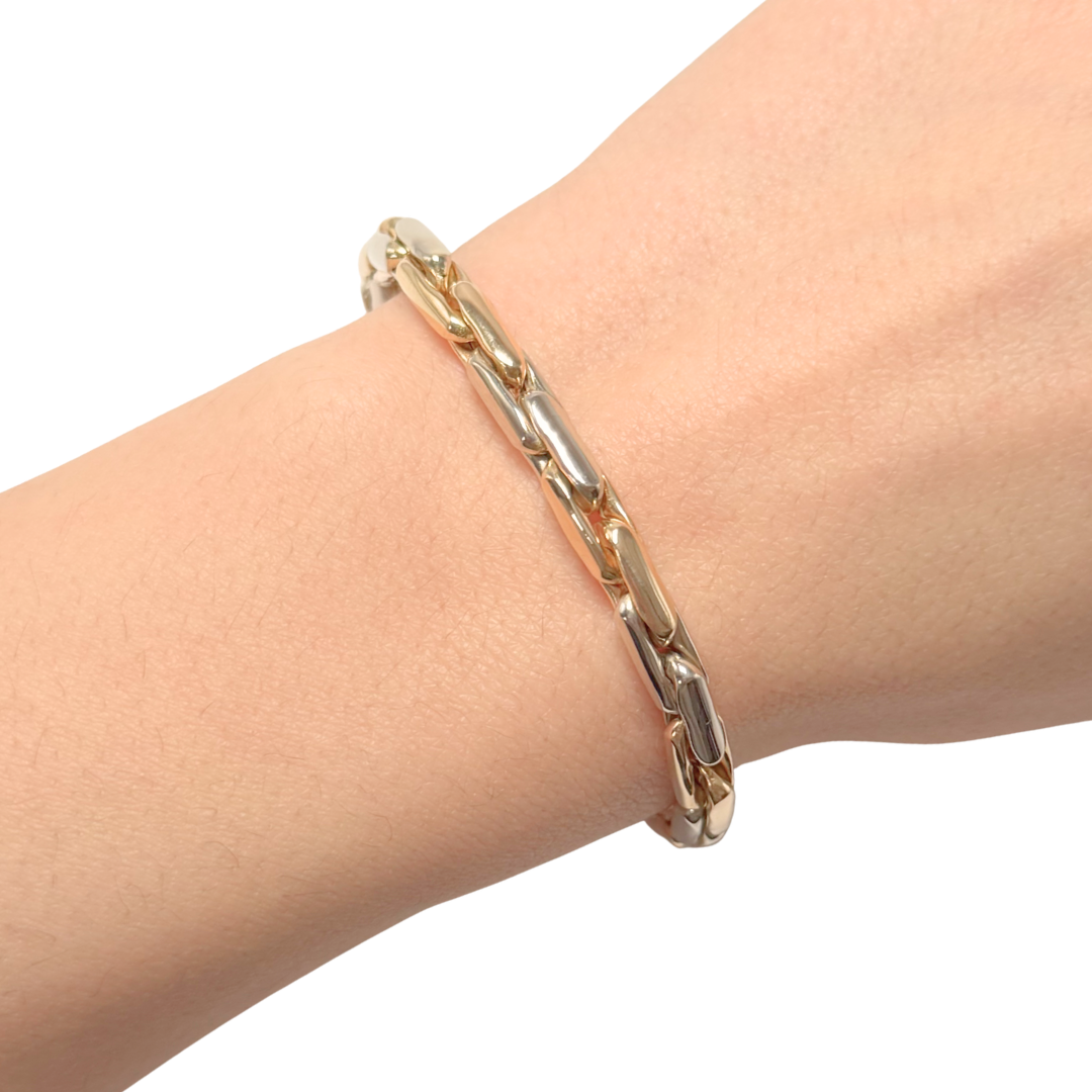 Bracelet Bicolore - Or Jaune/Blanc 750