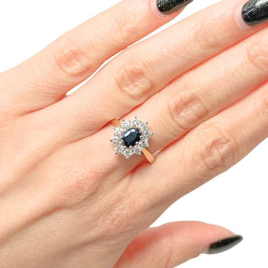 Bague Marguerite - Or Jaune 750 Saphir & Diamants