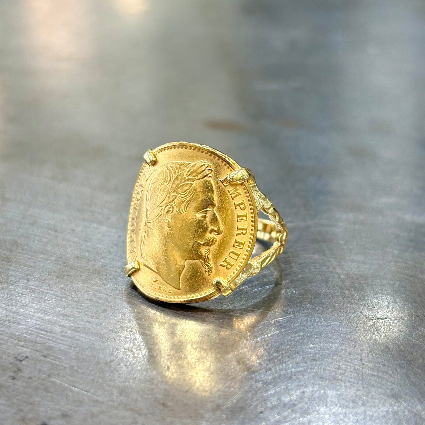 Bague Pièce - Or Jaune 750 & Pièce Or 20 Francs Napoléon