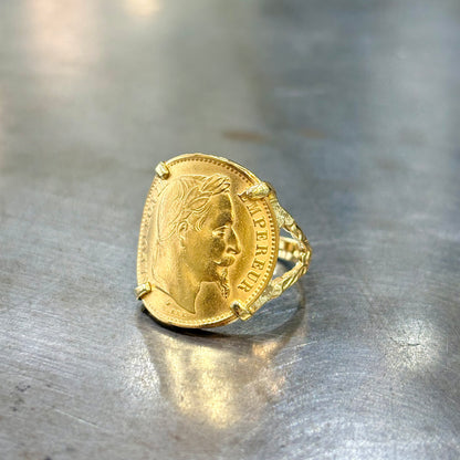 Bague Pièce - Or Jaune 750 & Pièce Or 20 Francs Napoléon