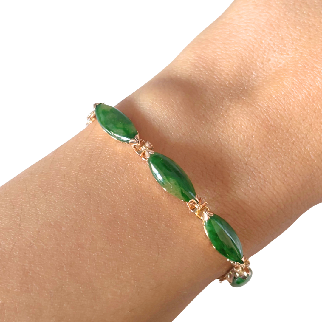 Bracelet Vintage - Or Jaune 750 & Jadéite